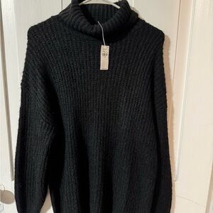 Old Navy Black Ribbed Mock Neck Sweater